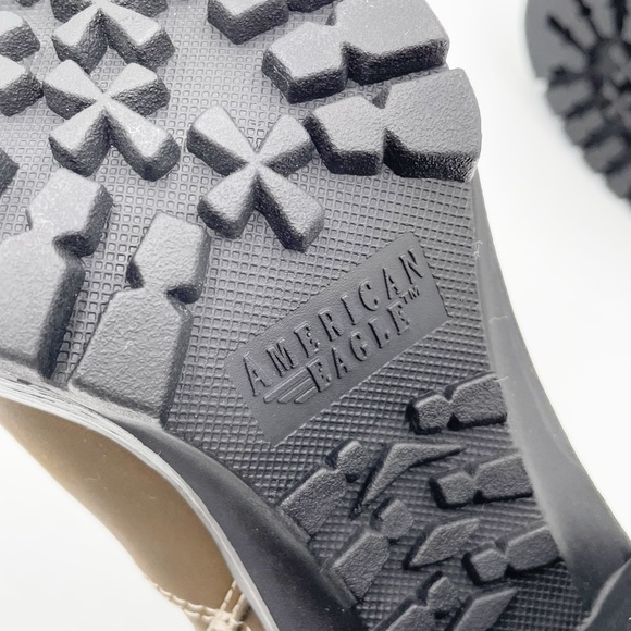 Vintage Y2K American Eagle Flex Brown Leather Chunky Platform Boots Size 10 - Picture 12 of 15